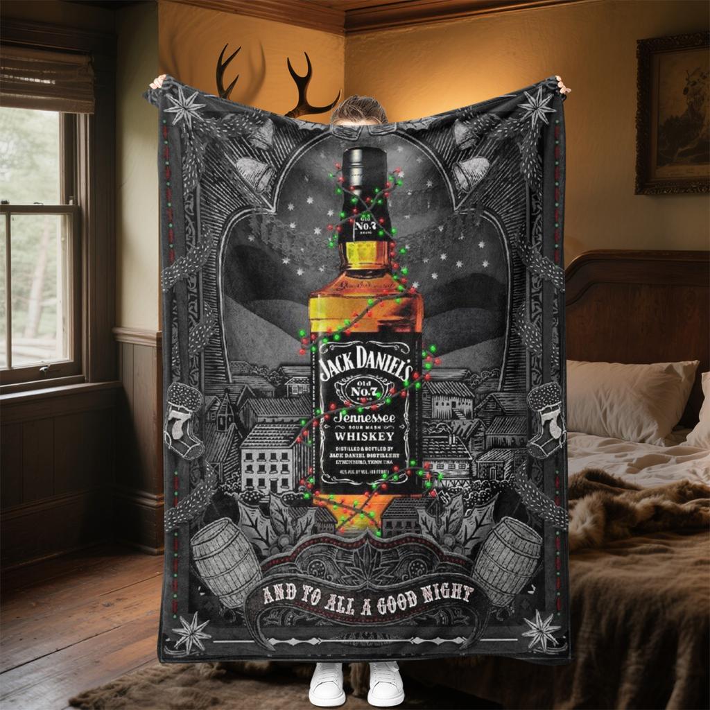 Jack Daniel's Tennessee Whiskey Plush Blanket Soft Comfortable All Seasons blanket Sofa Office Naps blanket Outdoor Travel throw Perfect Gift