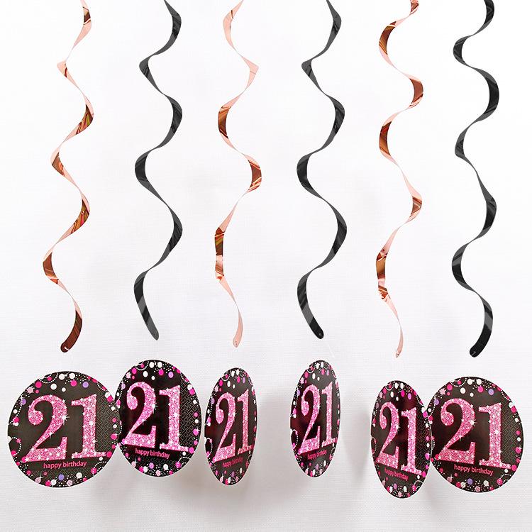 PVC Spiral Ornament Pendants for 18th, 30th, 60th Birthday Party Decorations