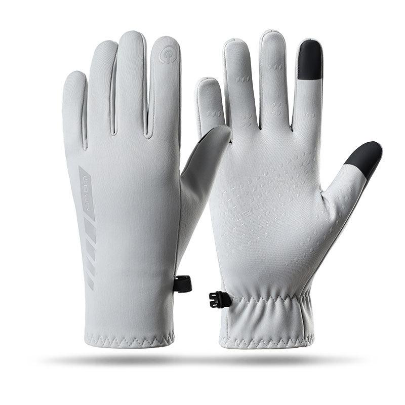 Warm gloves Women's autumn and winter outdoor riding fleece thickened sports windproof running elastic touch screen split-finger gloves