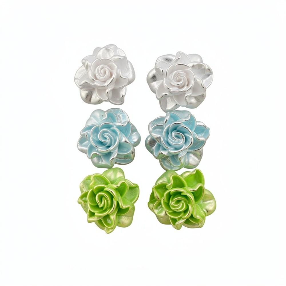 Jewelry Accessories Resin Flower Earrings Set Vacation Style Sweet Stud Earrings  Summer Beach