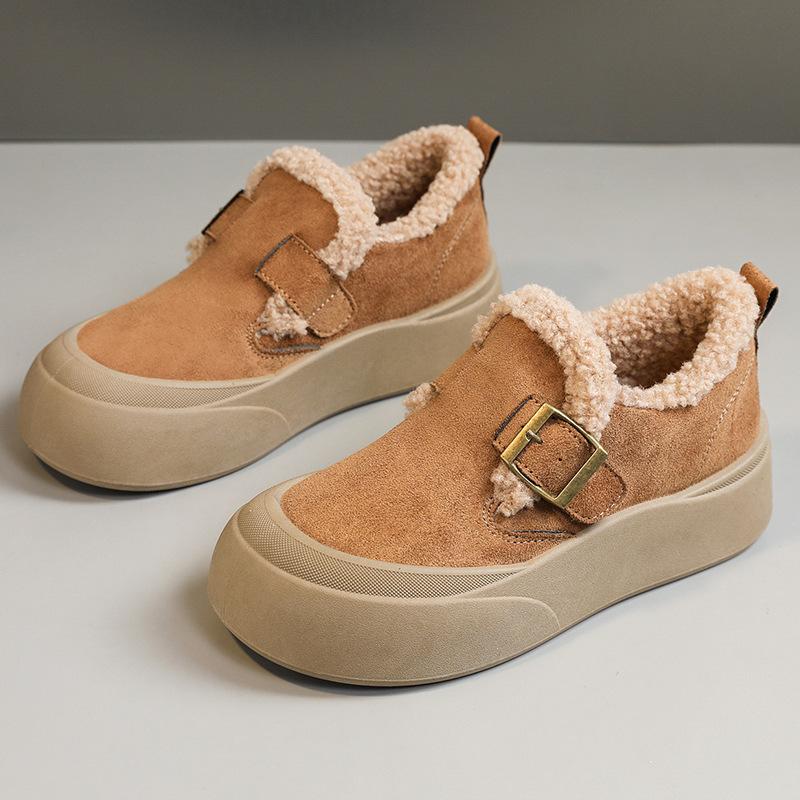 Lambfleece Women's Shoes New Winter Warm Boots Thick-soled Casual Large Cotton Shoes