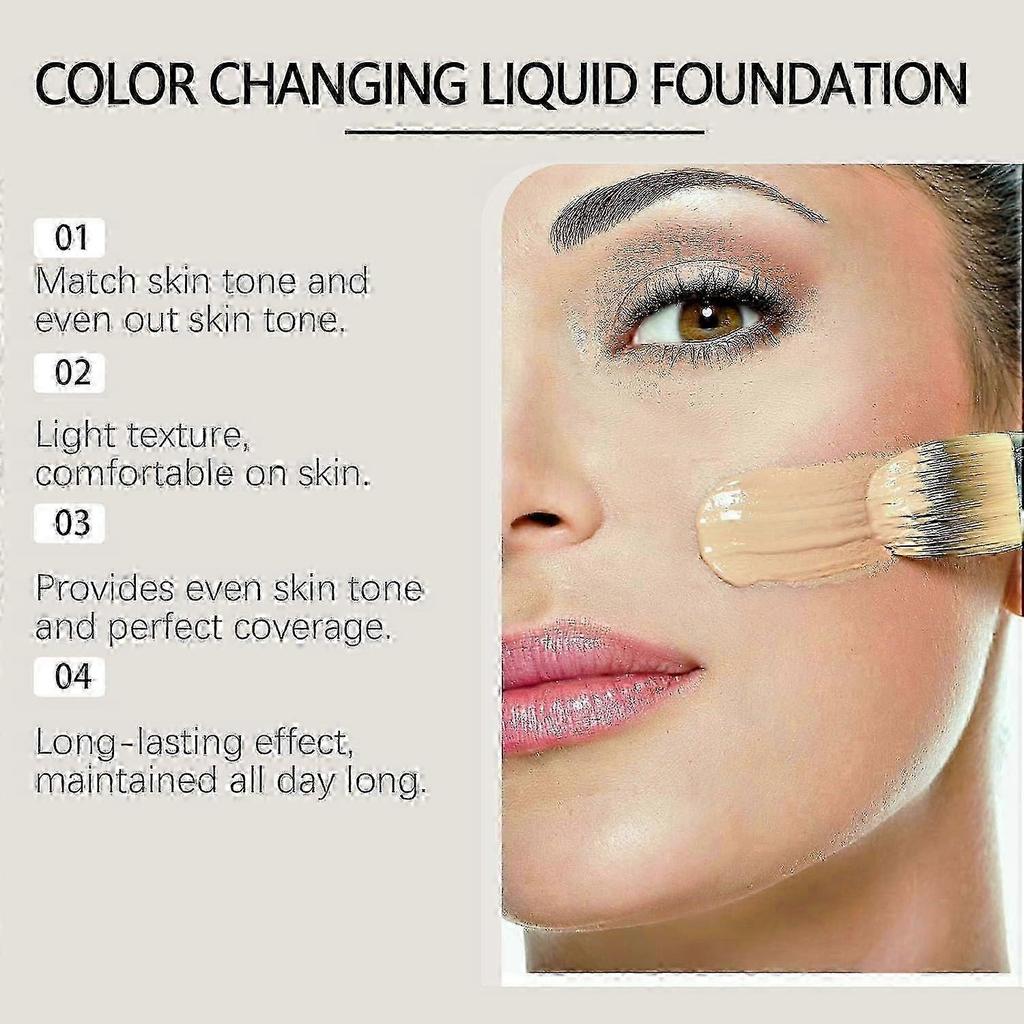 Magic Color Changing Foundation Liquid Soft Matte Concealer Long Lasting Hydrating BB Cream Natural Brightening Makeup Base