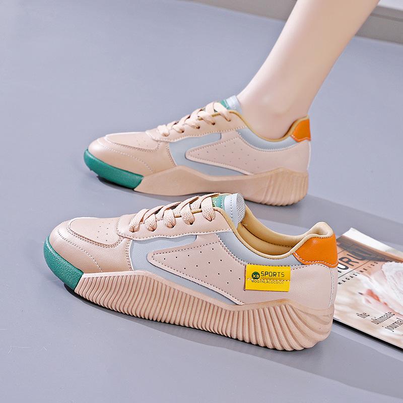 

Новые весенне-осенние универсальные кроссовки на толстой подошве, индивидуальные кожаные туфли на плоской подошве для спорта и отдыха 40