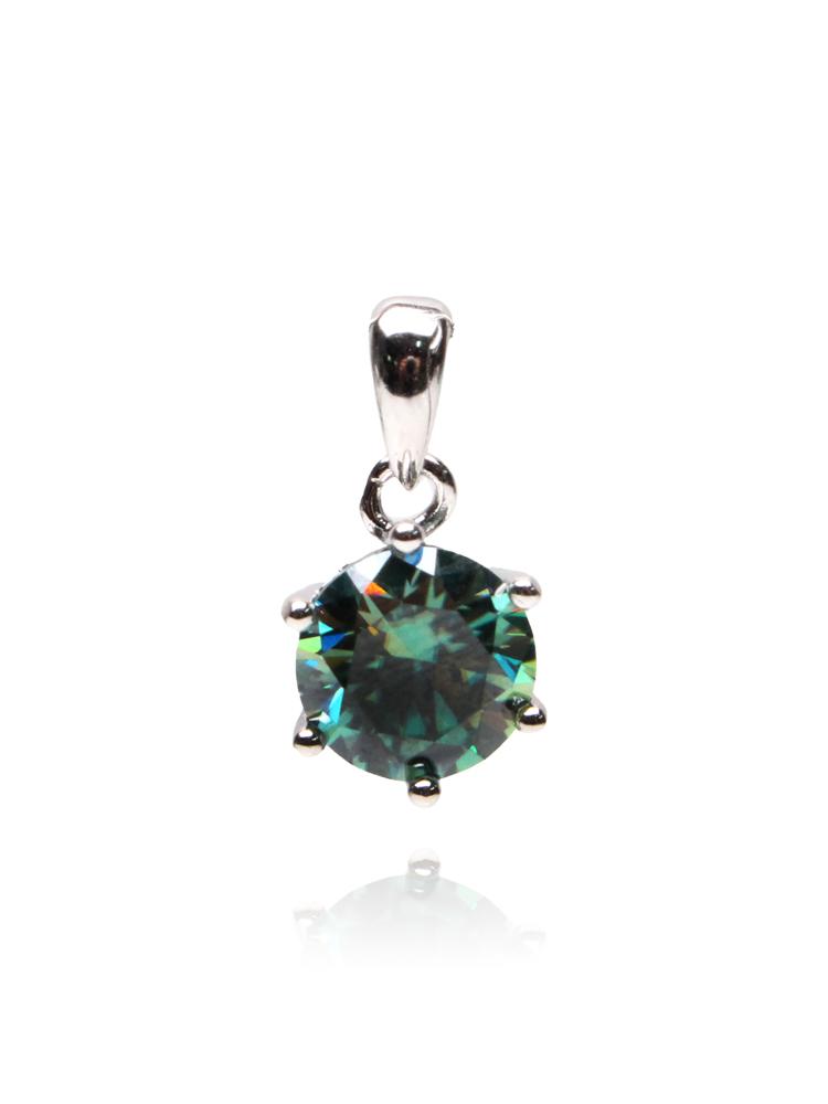 Bien Vetu Green Moissanite Pendant 3 Carat Simple Prong