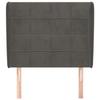 VidaXL Headboard with Ears Dark Grey 83x23x118-128 Cm Velvet3117987