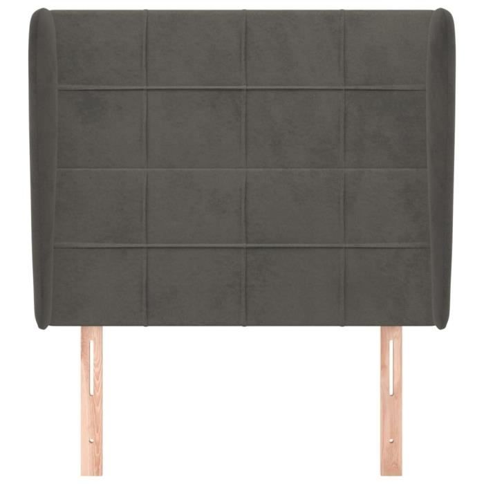 VidaXL Headboard with Ears Dark Grey 83x23x118-128 Cm Velvet3117987