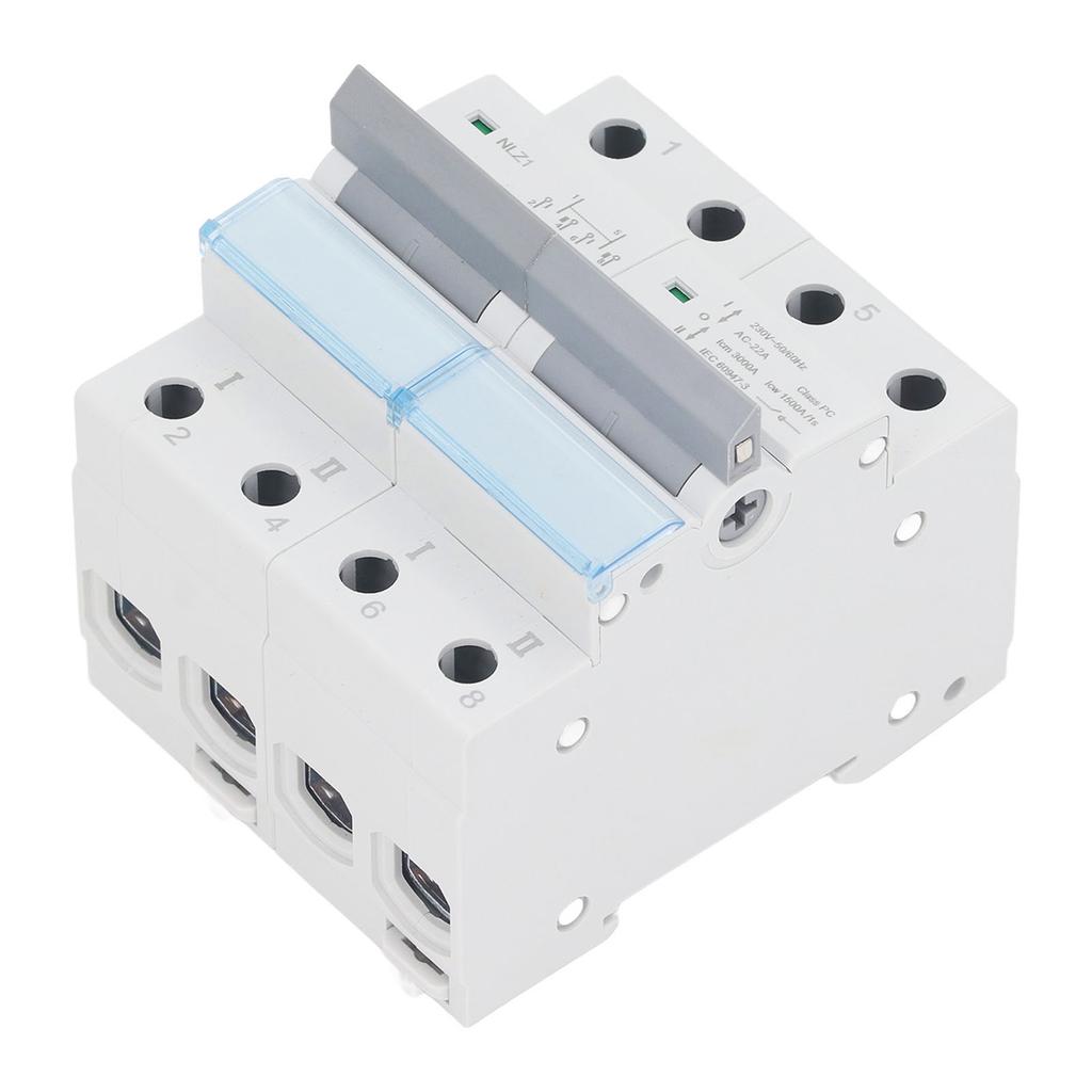 Dual Power Manual Transfer Switch 230VAC 2 Poles DIN Rail Mounting Single Side Interlock Power