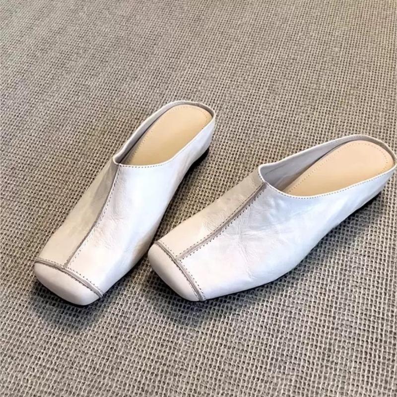 Baotou Semi-slipper Women's New Style Insole Height-increasing Flip-flops Retro Lazy Shoes