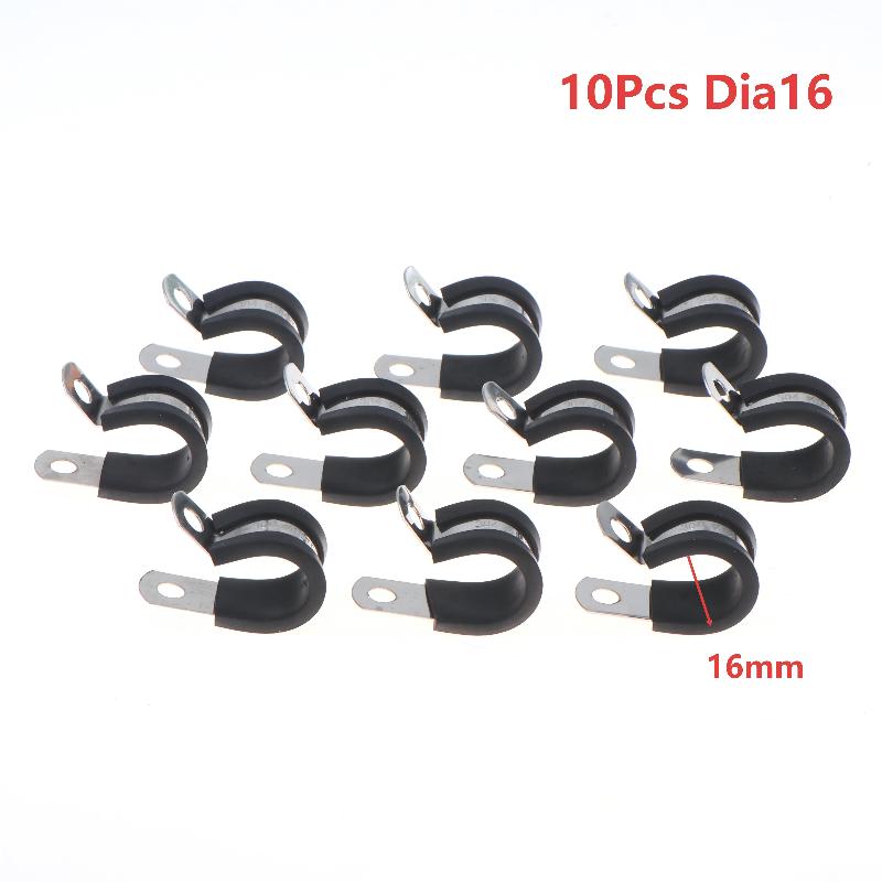 10Pcs Stainless Steel Cable Clamp 6-20mm Insulated Wire Hose Mounting Clip for Off-Road Vehicle Wiring Plumbing Repairs