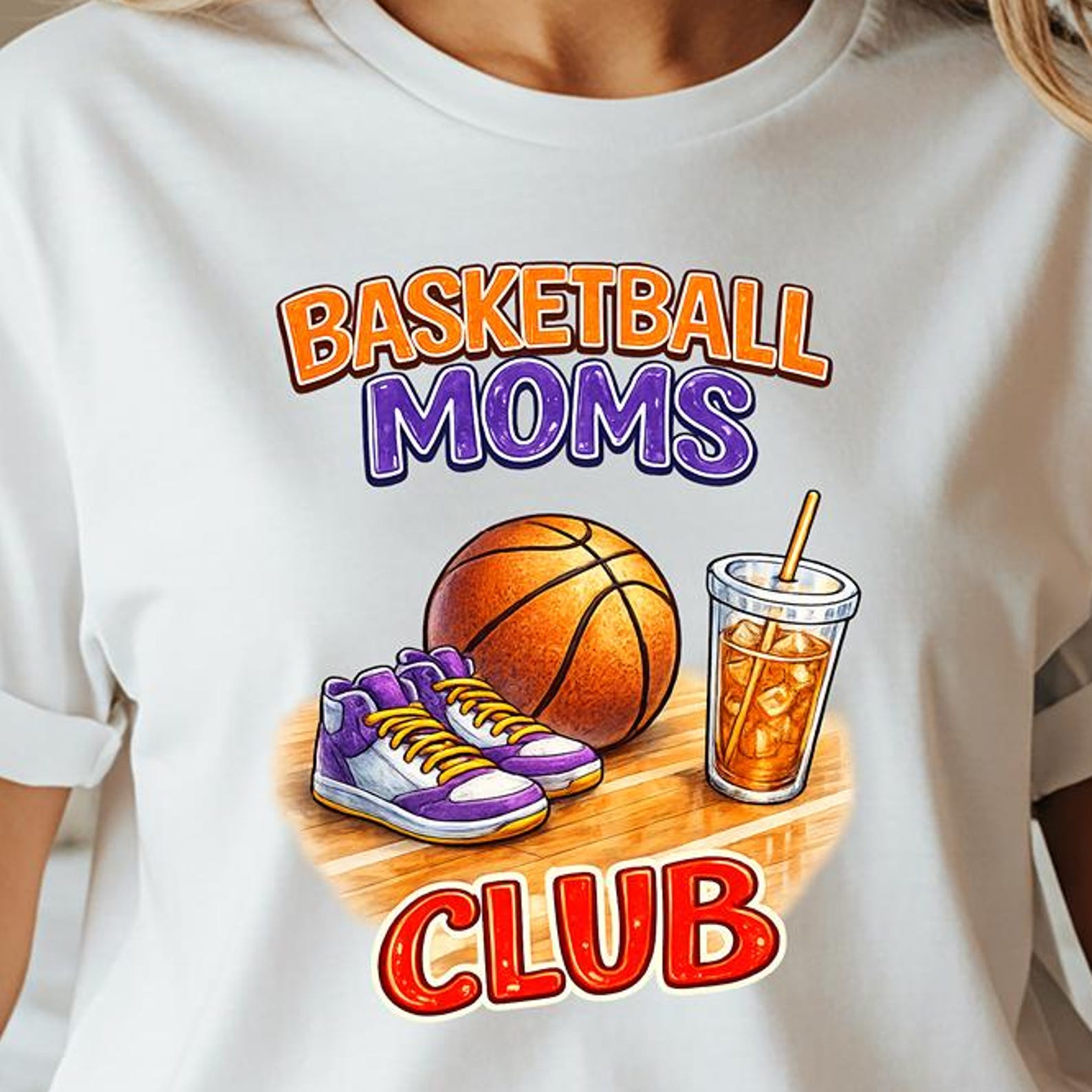 Basketball Moms Club T Shirt, Basketball Mom Shirt, Sports Mom Graphic Tee, Basketball Lover Gift, Game Day Mom Shirt 4XL