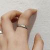 Simple electrocardiogram ring female ins versatile simple design sense opening adjustable index finger ring