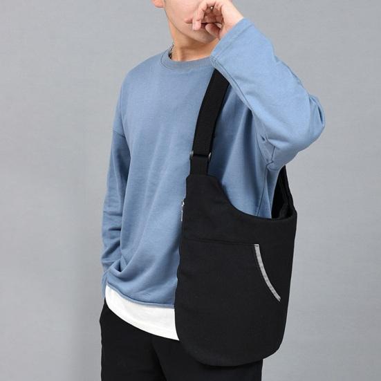 Summer Casual Waistcoat Bag Adjustable Shoulder Straps Solid Color Vest Bag Pockets Zipper Placket Outdoor Shoulder Backpack