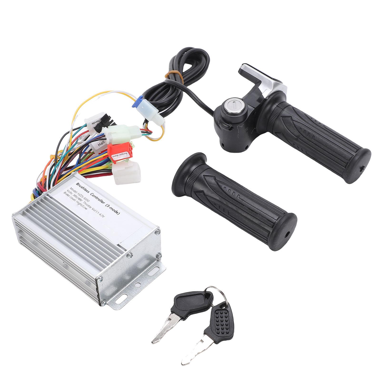 

Electric Bike Controller Kit Brushless Motor Controller with Throttle Handle Grip Keys for Electric Scooter Modification