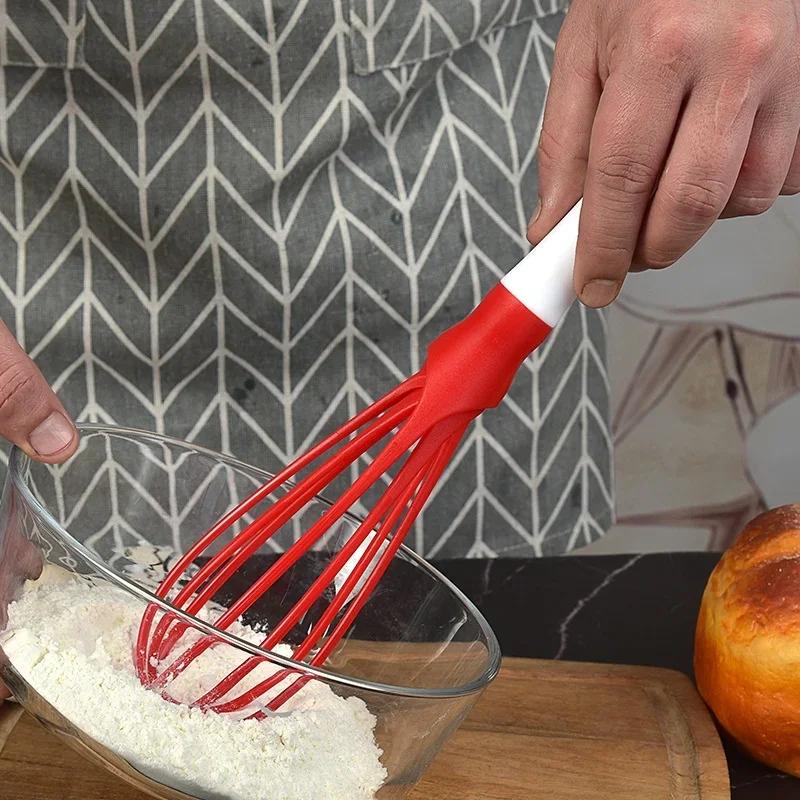 1 Stück Multifunktionaler Rotierender Manueller Eieraufschläger Mixer Mini Kunststoff Küchen-Schneebesen Backwerkzeug Ei-Rührer Silikon Umweltfreundlich