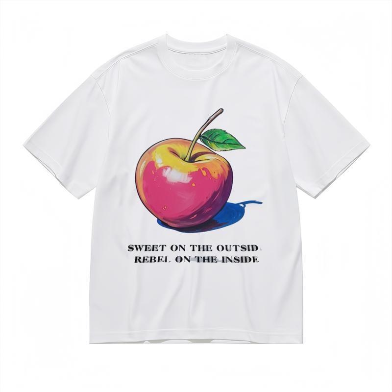 

Men s Comfortable Breathable Comfy Classic T-Shirt Colorful Apple Graphic Tee XL