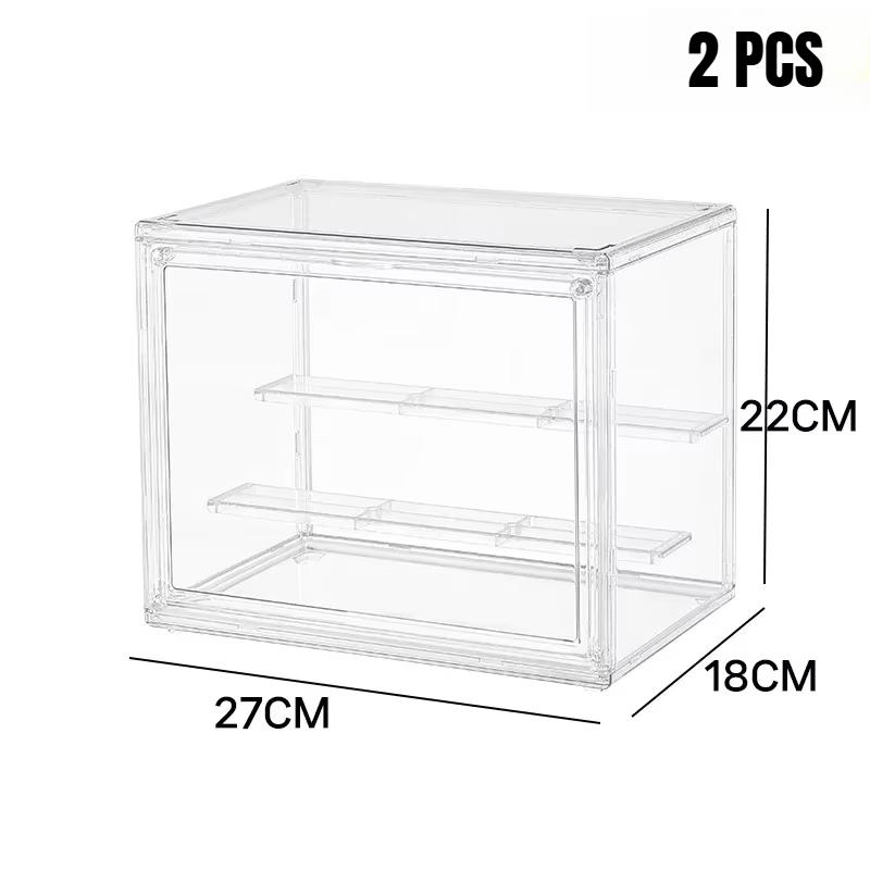 1/2/3/4PCS Acrylic Clear Display Storage Box for Fingures Foldable Display Case for Figurines Dolls Action Figure Organizer Box