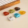 KunJoe 6 Colors Bohemian Brown Red Acrylic Ring for Women Retro Geometric Irregular Resin Wide Knuckle Ring Party Jewelry New