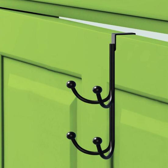 Yousheng Metall-Doppelschichthaken, keine Türschäden, einfache Installation, zum Aufhängen von Weihnachtskränzen, Kleidung, Mehrzweck-Kleiderbügelhaken