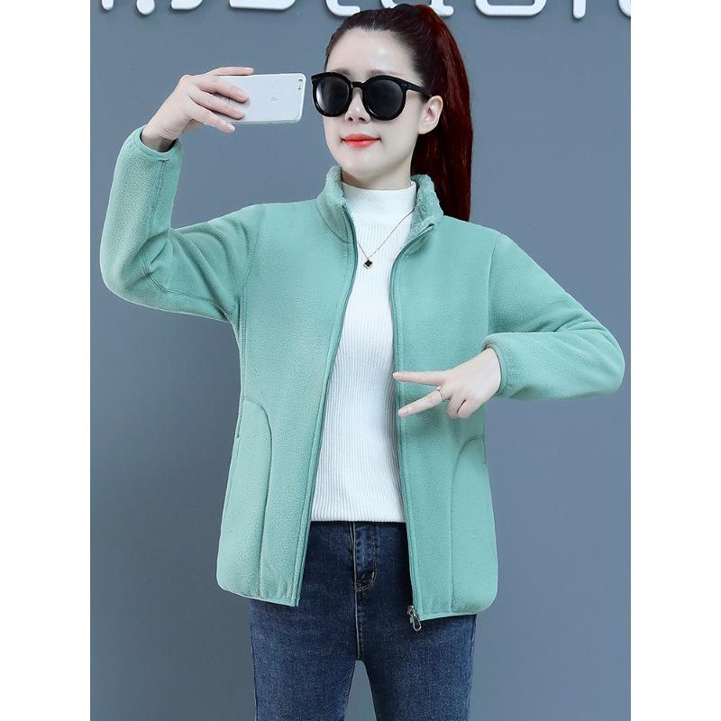 Double-sided wear fleece thickened mother coat autumn and winter fleece fleece in women's clothing in the elderly fleece sweater