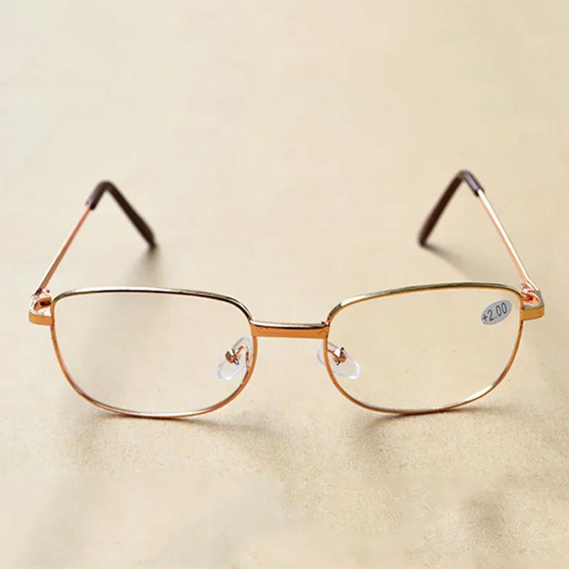 Metal Frame Square Reading Eyeglasses Anti-fatigue Fashion High Definition Presbyopia Diopter 1.0 1.5 2.0 3.5 4.0