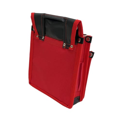 SK11 Canvas Tobi Pouch, 2-Tier, Red, TSH-2D-RD, Slim, Accordion-Resistant, Reinforced Bottom, with Inner Pocket