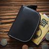 Genuine Leather Key Wallet for  Unisex Vintage Handmade Short Zipper Car Holder Bag Card Case Organizer Housekeeper