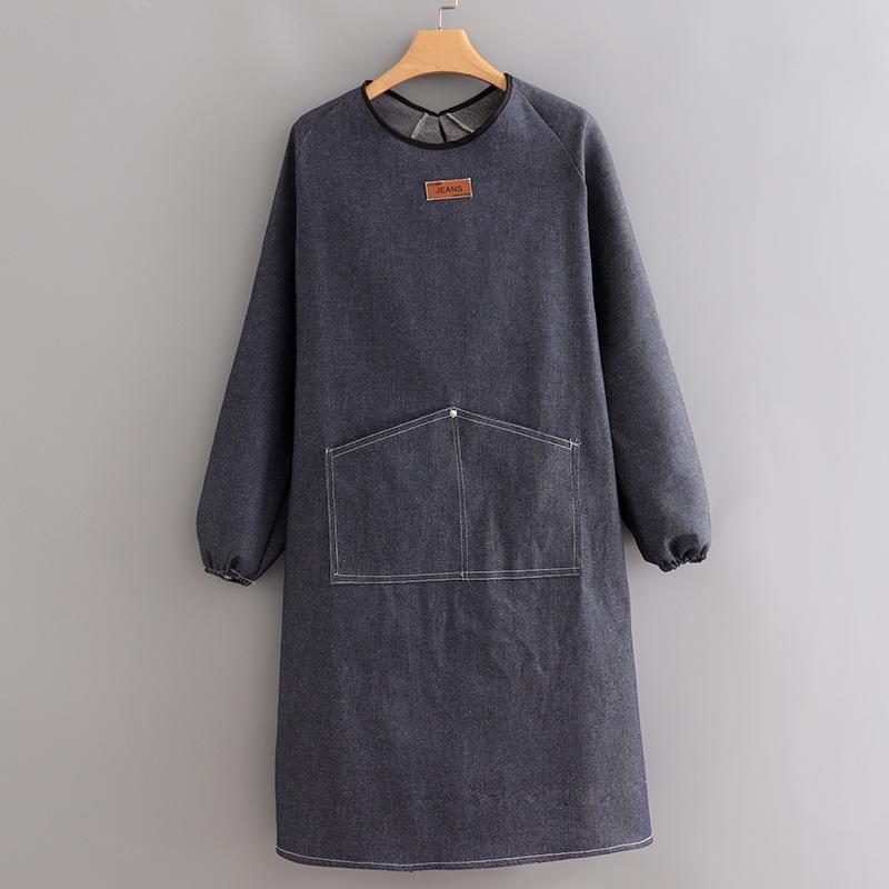 

Джинсовый фартук Женская верхняя одежда Мужские рабочие комбинезоны Рабочая одежда Фабричные сварочные износостойкие фартуки с защитой от масла чёрный