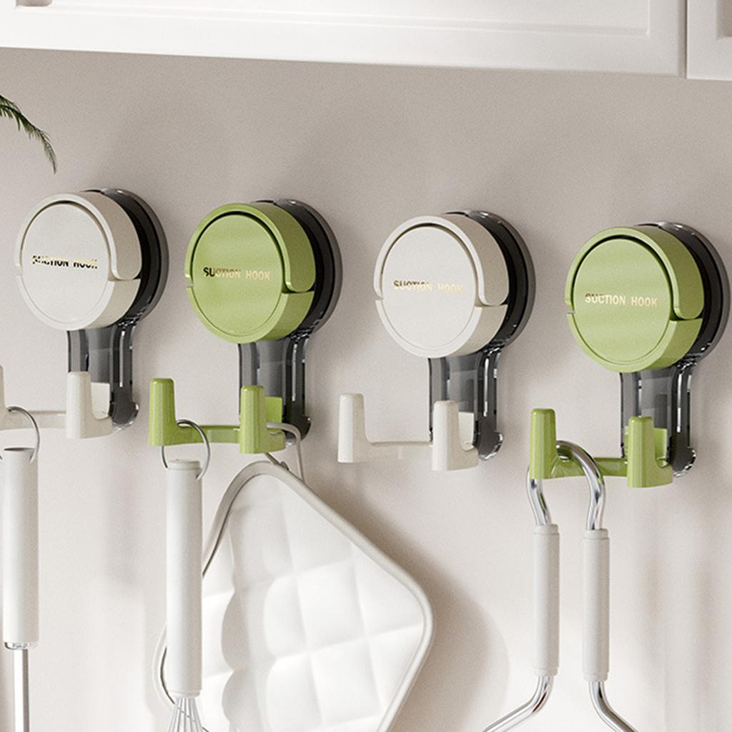 Διπλός Απορροφητικός Γάντζος Χωρίς Τρύπημα Επιτοίχιος για Μπάνιο Κουζίνα Πετσέτες Κλειδιά Στιβαρά Αδιάβροχα Σχέδια από ABS