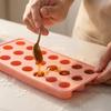 Stampo Sferico in Silicone per Alimenti con Coperchio 24 Cavità per Palline di Ghiaccio Ripieno per Mooncake Sapone Fai-da-te Vassoio a Bolle Forma Rotonda