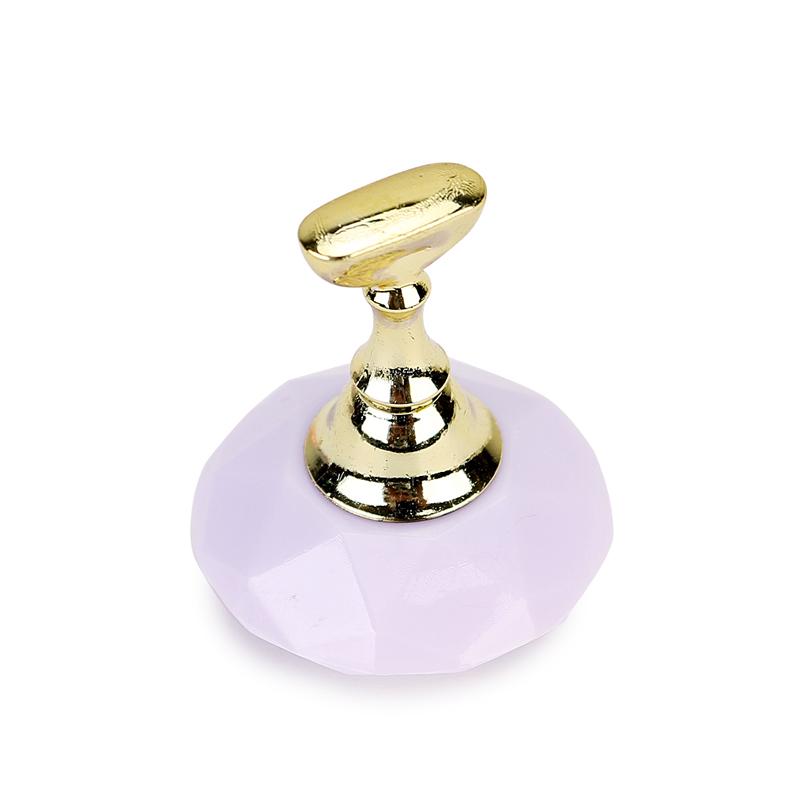 1Pc Magnetic Nail Holder + 5 Tips Practice Training Display Stand Crystal Holders Alloy False Nails