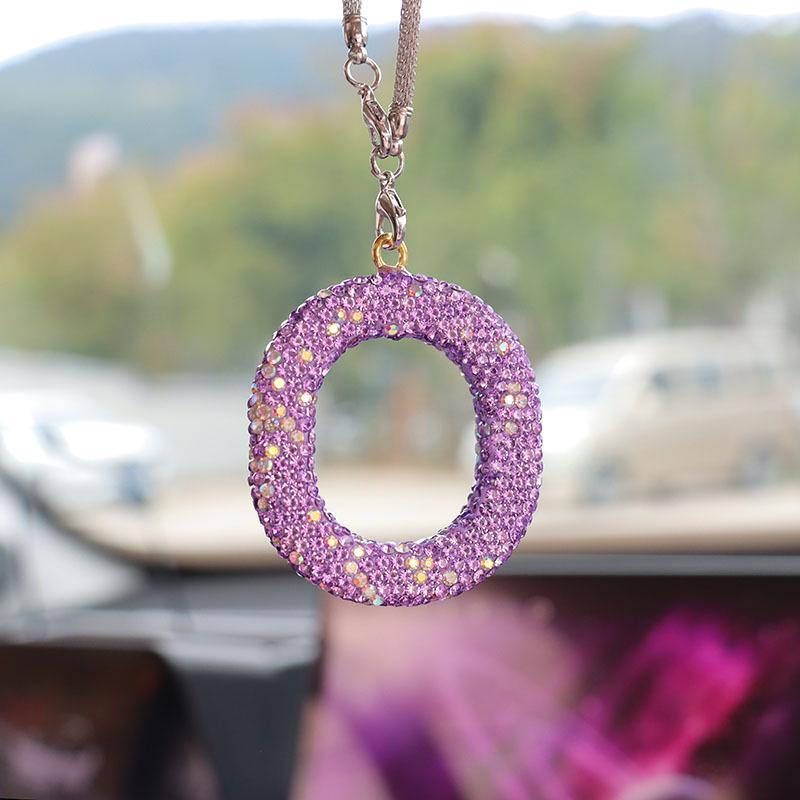 Rhinestone Bow Polymer Clay Car Rearview Mirror Hanging Ornament