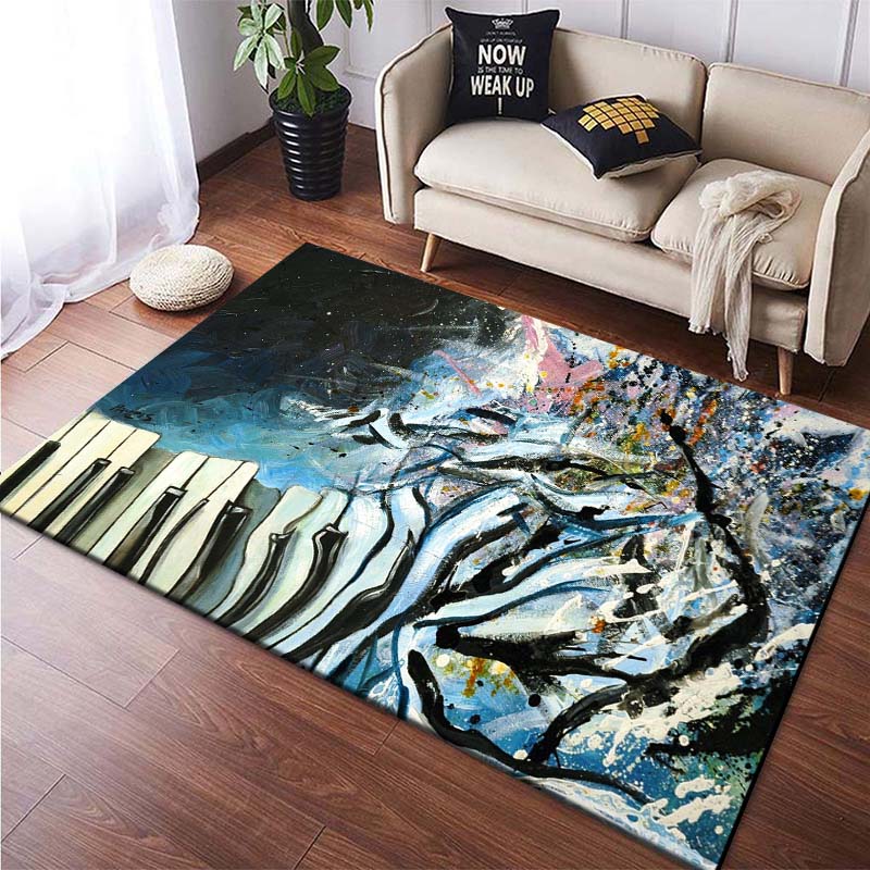 Piano Keys Music Carpet Living Room Rug Home Decoration Anti-Slip Hallway Balcony Doormat Kitchen Bedroom Bathroom Floor Mats