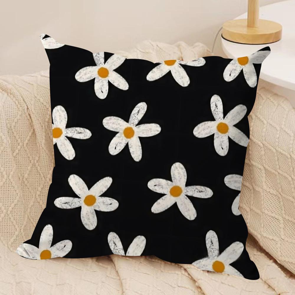 Federa per Cuscino Fiori di Margherita Classici Morbido Peluche Cuscino Decorativo a Coperta Custodia Decorativa Stampata su Entrambi i Lati per Decorazione Divano