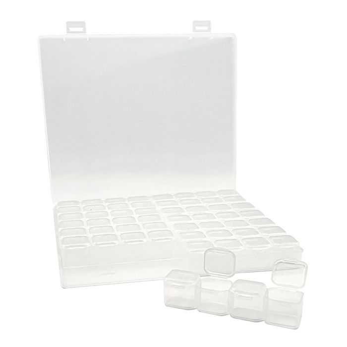 Boite rangement diamond painting 56 cases 21 cm