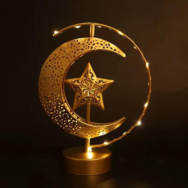 Hohle LED Mondkugel – Dekorative Tischlampe im muslimischen Stil für Schlafzimmer & Feiertage