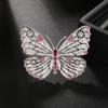 Elegant Butterfly Brooch: High-Grade Colored Zircon Corsage for Clothing