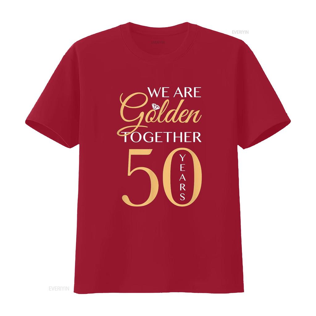 Romantic T Shirt For Couples 50th Wedding Anniversary vintage Washed fashion designer clothes Unisex Stretched Slightly homme