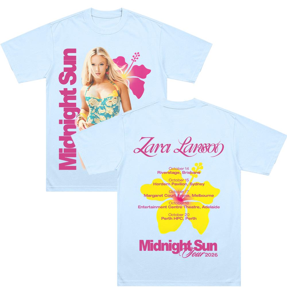 Midnattssolstur 2026 T-shirts Z-Zara Larsson Grafiska Kläder Y2k Hip Hop Dam Herr Streetwear Ren Bomull Mjuk Avslappnad T-shirt