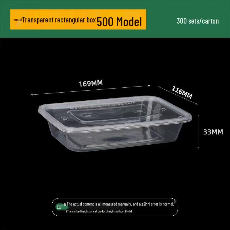 Disposable Rectangular Takeout Food Containers with Lids