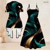 Women Plus Size Halloween Printed Two Piece Set Short Sleeve Draped Cardigan V Neck Strappy Flared Dress