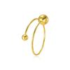 18K Gold-Plated Double-Layer Hollow Bead Open Bangle Bracelet