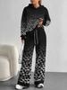Gradual Change European And American Autumn And Winter Casual Long-Sleeved Suit Women'S Hooded Sweater Trousers Two-Piece Set