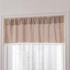 Cotton And Linen Fringed Kitchen Window Drapery French Striped Rod Pocket Curtain