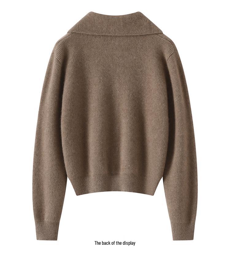 Women's Petite Cashmere Zip-Up Cardigan Sweater - Autumn/Winter Knitwear Collection