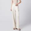 RAIN.CUN Women's Oat Loose Cotton Linen Straight-Leg Pants
