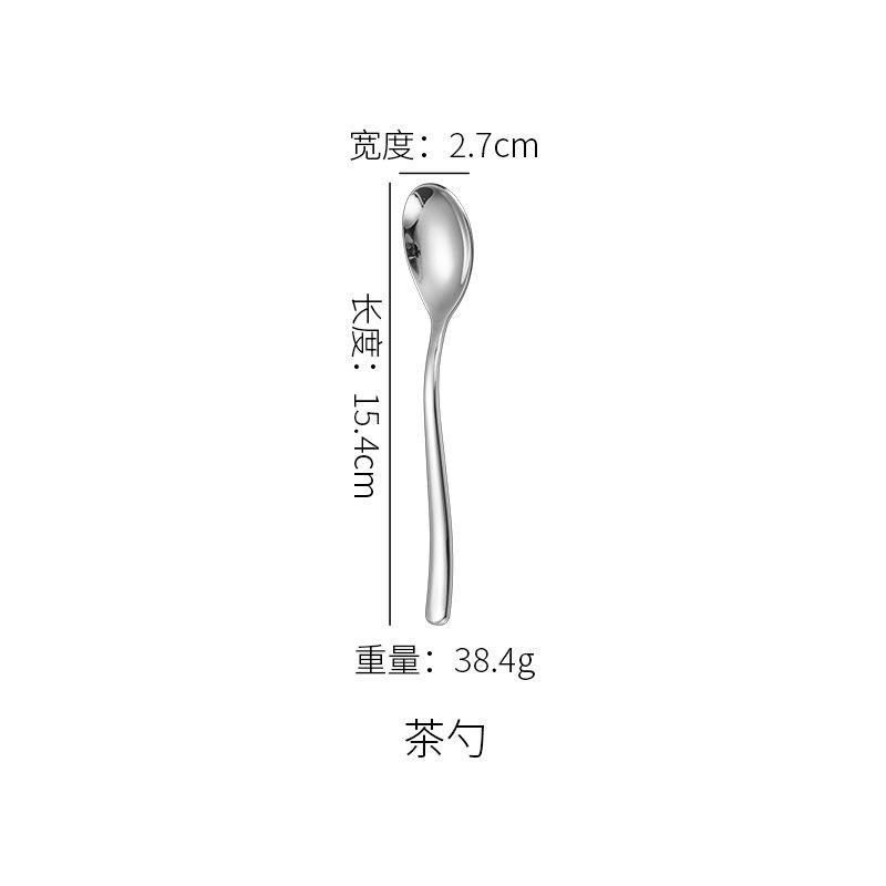 French Moonlight Thickened Stainless Steel Western Tableware Steak Knives, Forks, Spoons Set Supplies Dessert Spoons, Forks