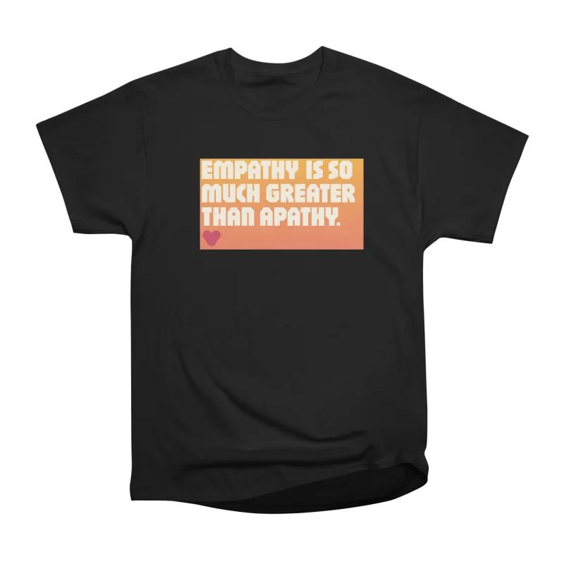 Men Casual Shirts Short Sleeves EMPATHY OVER APATHY Black Tees Oversized T-shirts XXXL чёрный 1760₽