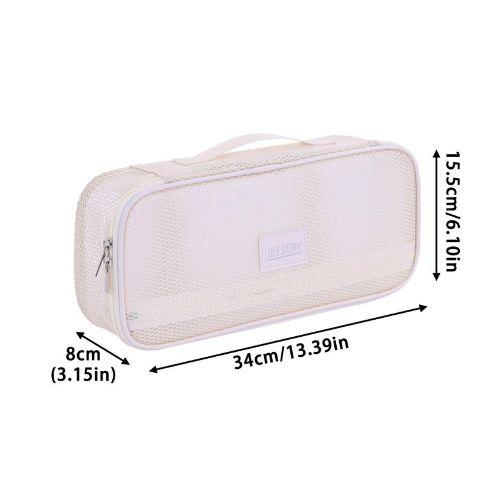 Mesh Hair Dryer Storage Bag with Handle Dustproof Curler Storage Bag Large Capacity Hairstyles Tool Organizer Hairdresser