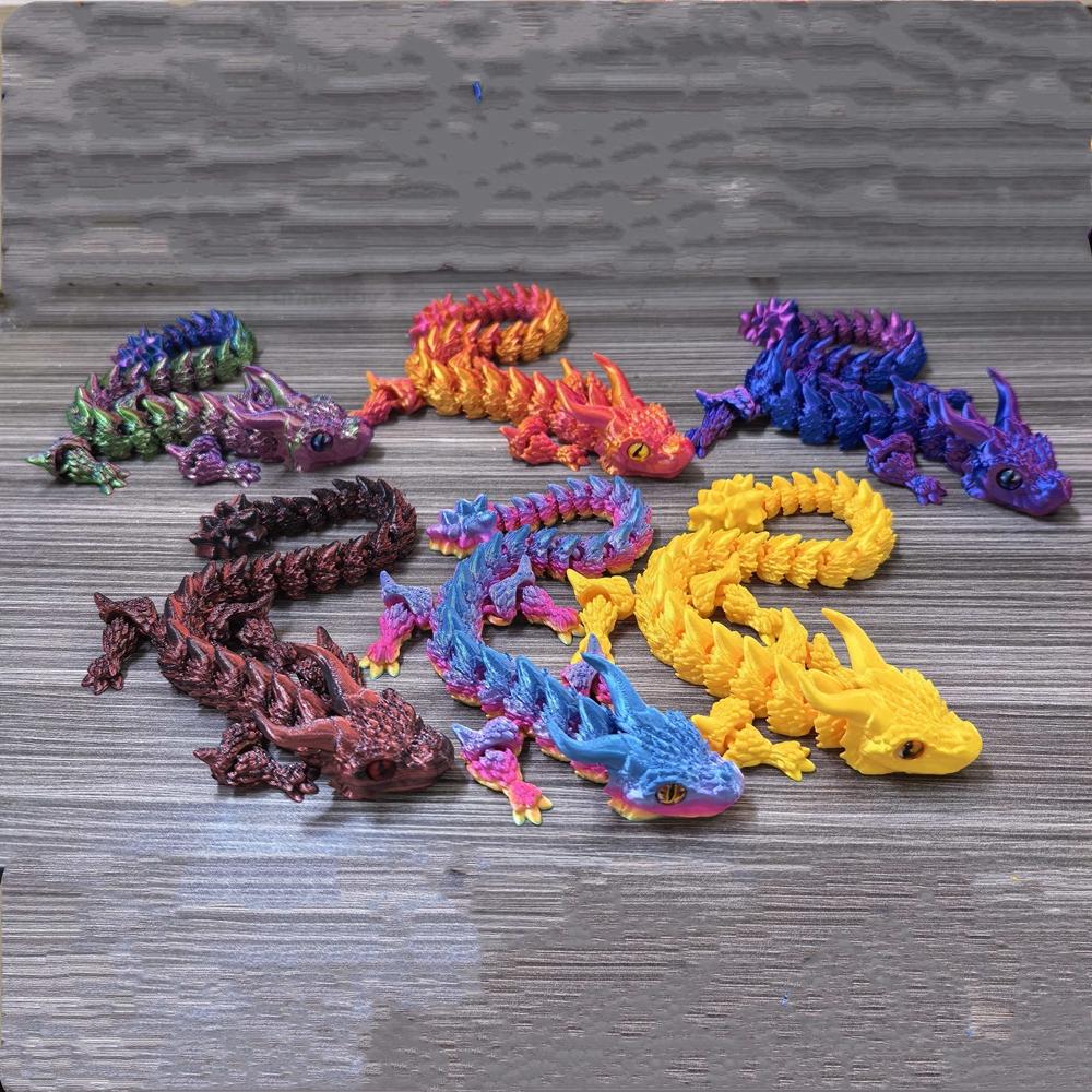 31Cm 3D Printed Conjoined Dragon Baby Ornaments Joints Can Move Dragon Rockery Fish Tank Landscaping Decoration