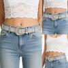 Elegant Rhinestones Belt For Women PU Leather Waistband With Adjustable Length And Sparkling Design